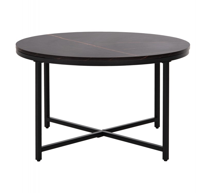 ΤΡΑΠΕΖΙ ΣΑΛΟΝΙΟΥ HM9420.03 BLACK MARBLE ΜΕΛΑΜΙΝΗ-ΜΑΥΡΗ ΜΕΤΑΛΛΙΚΗ ΒΑΣΗ Φ80x48,5Yεκ.