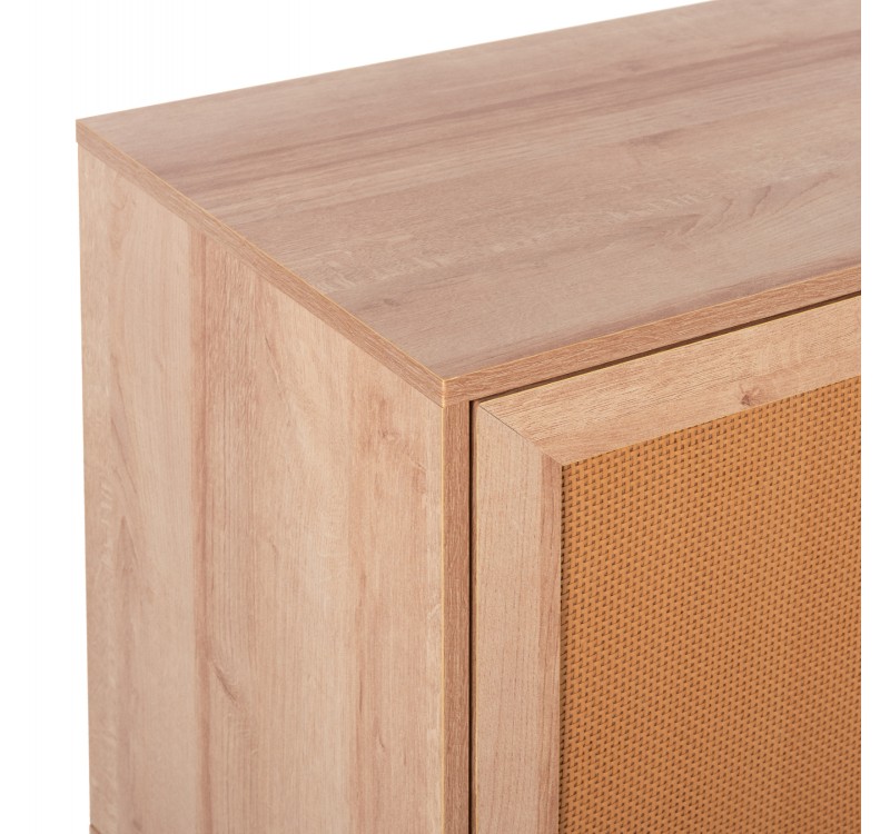 ΜΠΟΥΦΕΣ COLM HM9440.11 ΜΕΛΑΜΙΝΗΣ & ΣΥΝΘΕΤΙΚΟ RATTAN ΣΤΙΣ 4 ΠΟΡΤΕΣ 160x39,5x71Yεκ.