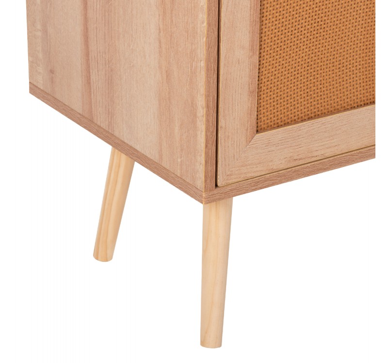 ΜΠΟΥΦΕΣ COLM HM9440.11 ΜΕΛΑΜΙΝΗΣ & ΣΥΝΘΕΤΙΚΟ RATTAN ΣΤΙΣ 4 ΠΟΡΤΕΣ 160x39,5x71Yεκ.