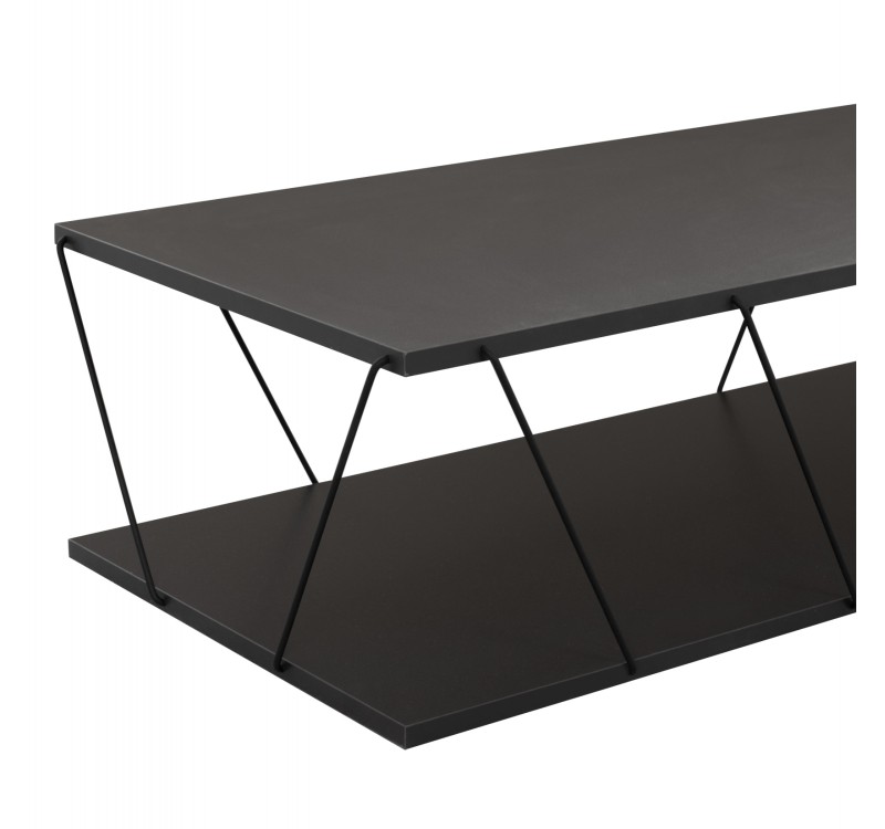 ΤΡΑΠΕΖΙ ΣΑΛΟΝΙΟΥ TARS HM8927.20 ΓΚΡΙ ΜΕ ΜΑΥΡΕΣ ΜΕΤΑΛΛΙΚΕΣ ΒΕΡΓΕΣ 120Χ50Χ30Yεκ.