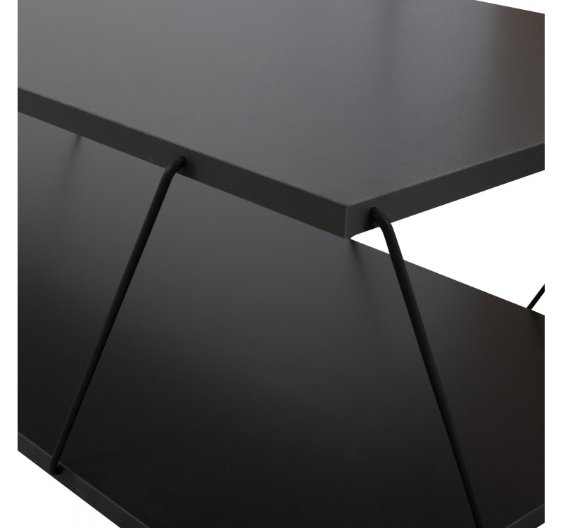 ΤΡΑΠΕΖΙ ΣΑΛΟΝΙΟΥ TARS HM8927.20 ΓΚΡΙ ΜΕ ΜΑΥΡΕΣ ΜΕΤΑΛΛΙΚΕΣ ΒΕΡΓΕΣ 120Χ50Χ30Yεκ.