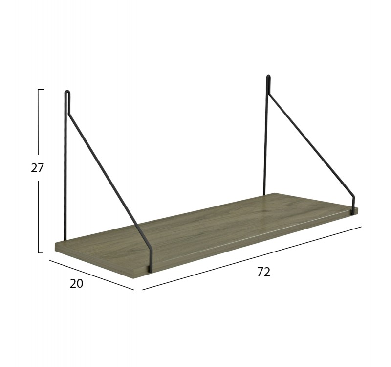 ΡΑΦΙ ΤΟΙΧΟΥ AGILAN ΜΕΛΑΜΙΝΗΣ HM9183.12 OLIVE GREY 72x20x27Y εκ.