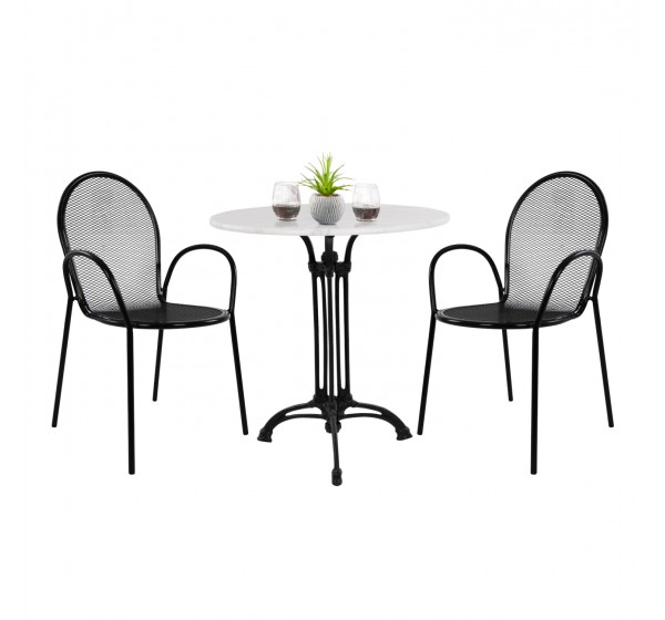 ΣΕΤ ΤΡΑΠΕΖΑΡΙΑΣ ΕΞΩΤ.ΧΩΡΟΥ 3ΤΜΧ ΣΤΡΟΓΓΥΛΟ ΤΡΑΠΕΖΙ ΜΑΡΜΑΡΟ-ΜΕΤΑΛ.ΠΟΛΥΘΡΟΝΕΣ ΗΜ11881