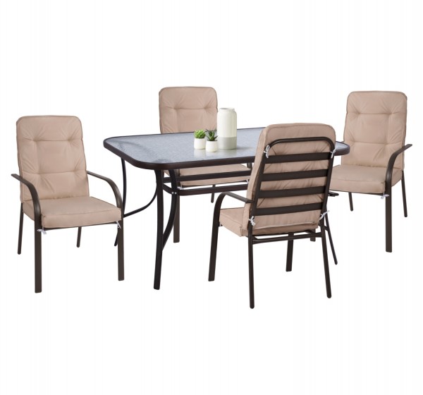 ΣΕΤ ΤΡΑΠΕΖΑΡΙΑΣ ΕΞΩΤ.ΧΩΡΟΥ HM11880 ΜΕΤΑΛΛΙΚΟ 5ΤΜΧ ΚΑΦΕ-ΜΠΕΖ