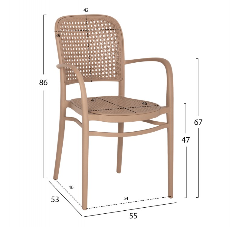ΠΟΛΥΘΡΟΝΑ ΠΟΛΥΠΡΟΠΥΛΕΝΙΟΥ FLOW HM5938.03 ΚΑΠΟΥΤΣΙΝΟ 55x53x86Υ εκ.