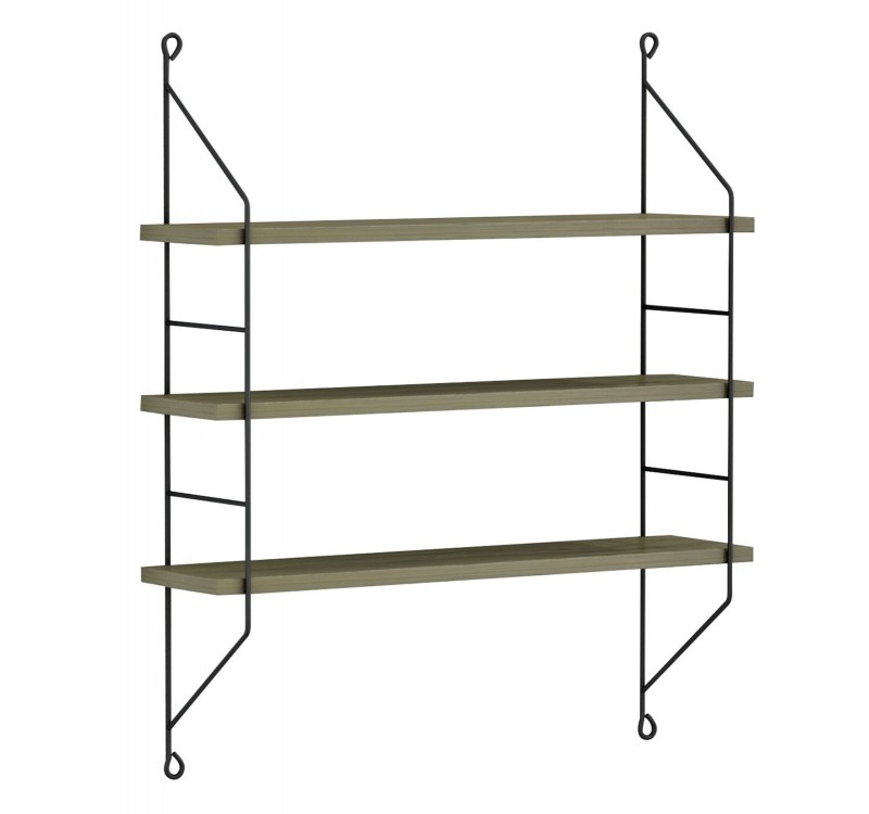 ΡΑΦΙΕΡΑ ΤΟΙΧΟΥ ACHALA ΜΕΛΑΜΙΝΗΣ HM9185.12 OLIVE GREY 60x15x68Y εκ.