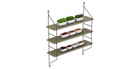 ΡΑΦΙΕΡΑ ΤΟΙΧΟΥ ACHALA ΜΕΛΑΜΙΝΗΣ HM9185.12 OLIVE GREY 60x15x68Y εκ.