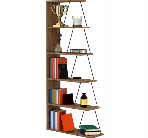 ΒΙΒΛΙΟΘΗΚΗ ΜΙΝΙ TARS HM2241.14 ΦΥΣΙΚΟ ΟΑΚ ΜΑΥΡΕΣ ΜΕΤΑΛ. ΒΕΡΓΕΣ 65x22-24x146Υεκ.