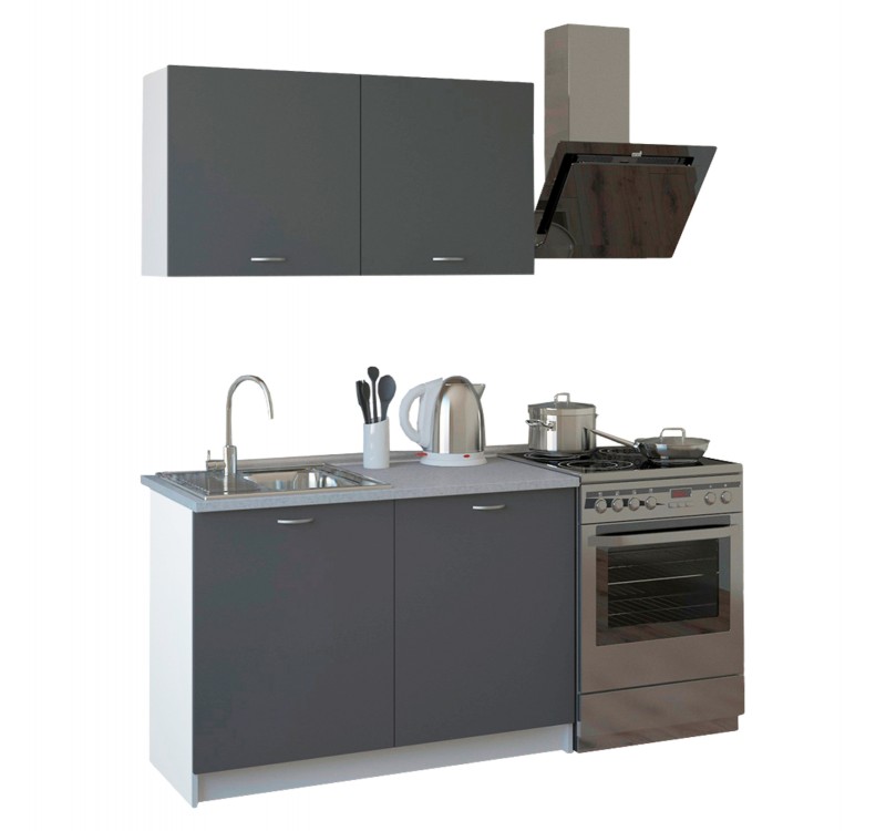 ΣΥΝΘΕΣΗ ΚΟΥΖΙΝΑΣ BLAINE ΜΕΛΑΜΙΝΗ ΓΚΡΙ HM2439.10 120x46-29,2εκ.