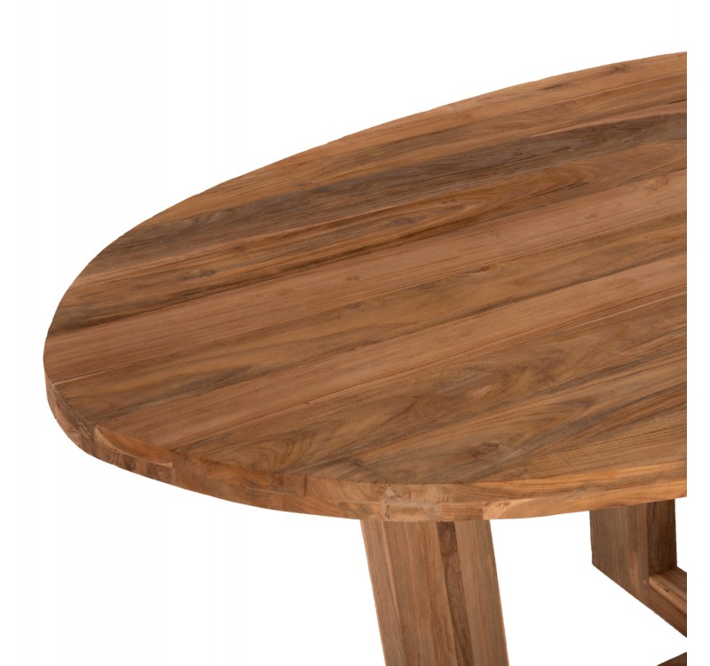 ΤΡΑΠΕΖΙ ΤΡΑΠΕΖΑΡΙΑΣ CARIB ΟΒΑΛ HM9558 ΑΠΟ ΞΥΛΟ RECYCLED ΤΕΑΚ 209x109x80Yεκ.