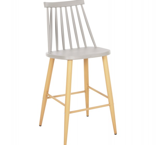 ΣΚΑΜΠΟ ΜΠΑΡ ΜΕΣ.ΥΨΟΥΣ VANESSA HM9300.10 ΠΟΛΥΠΡΟΠ. ΓΚΡΙ & ΜΕΤΑΛΛΟ ΦΥΣΙΚΟ 45x48x96Υεκ.