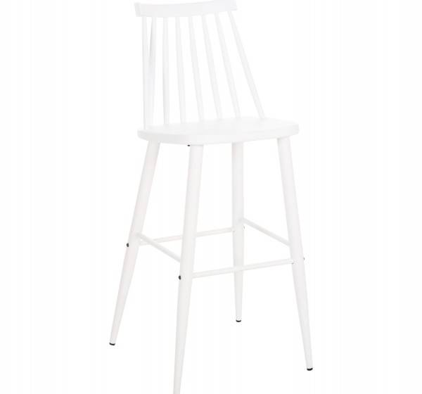 ΣΚΑΜΠΟ ΜΠΑΡ ΨΗΛΟ VANESSA HM8459.11 ΛΕΥΚΟ PP & ΛΕΥΚΑ ΜΕΤΑΛ.ΠΟΔΙΑ 47x48,5x107Υεκ.