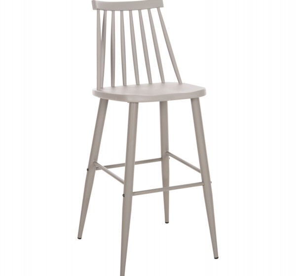 ΣΚΑΜΠΟ ΜΠΑΡ ΨΗΛΟ VANESSA HM8459.20 ΓΚΡΙ PP & ΓΚΡΙ ΜΕΤΑΛ.ΠΟΔΙΑ 47x48,5x107Υεκ.