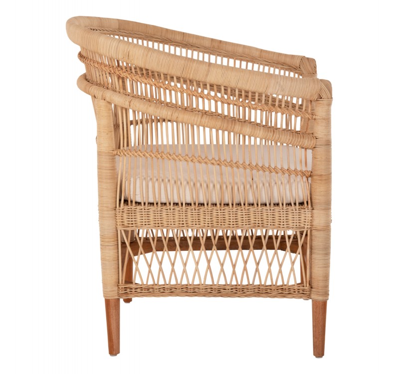 ΠΟΛΥΘΡΟΝΑ MALAWI HM9635.04 ΞΥΛΟ ΜΑΟΝΙ ΕΠΕΝΔΥΣΗ RATTAN ΛΕΥΚΟ ΜΑΞΙΛΑΡΙ ΚΑΘΙΣΜΑΤΟΣ 80x70x86Υεκ.