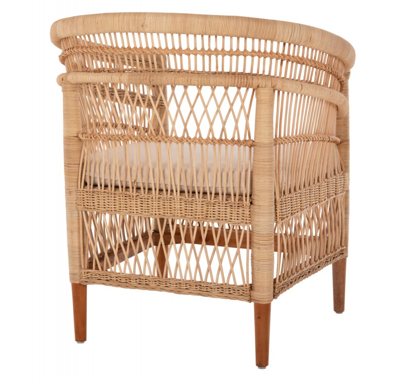 ΠΟΛΥΘΡΟΝΑ MALAWI HM9635.04 ΞΥΛΟ ΜΑΟΝΙ ΕΠΕΝΔΥΣΗ RATTAN ΛΕΥΚΟ ΜΑΞΙΛΑΡΙ ΚΑΘΙΣΜΑΤΟΣ 80x70x86Υεκ.