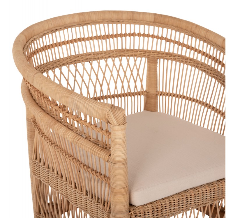 ΠΟΛΥΘΡΟΝΑ MALAWI HM9635.04 ΞΥΛΟ ΜΑΟΝΙ ΕΠΕΝΔΥΣΗ RATTAN ΛΕΥΚΟ ΜΑΞΙΛΑΡΙ ΚΑΘΙΣΜΑΤΟΣ 80x70x86Υεκ.