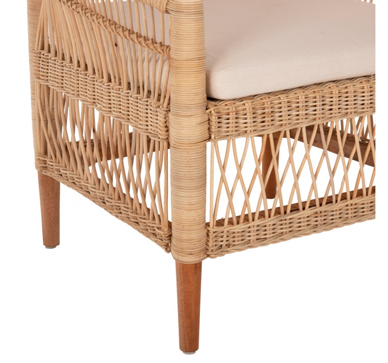 ΠΟΛΥΘΡΟΝΑ MALAWI HM9635.04 ΞΥΛΟ ΜΑΟΝΙ ΕΠΕΝΔΥΣΗ RATTAN ΛΕΥΚΟ ΜΑΞΙΛΑΡΙ ΚΑΘΙΣΜΑΤΟΣ 80x70x86Υεκ.