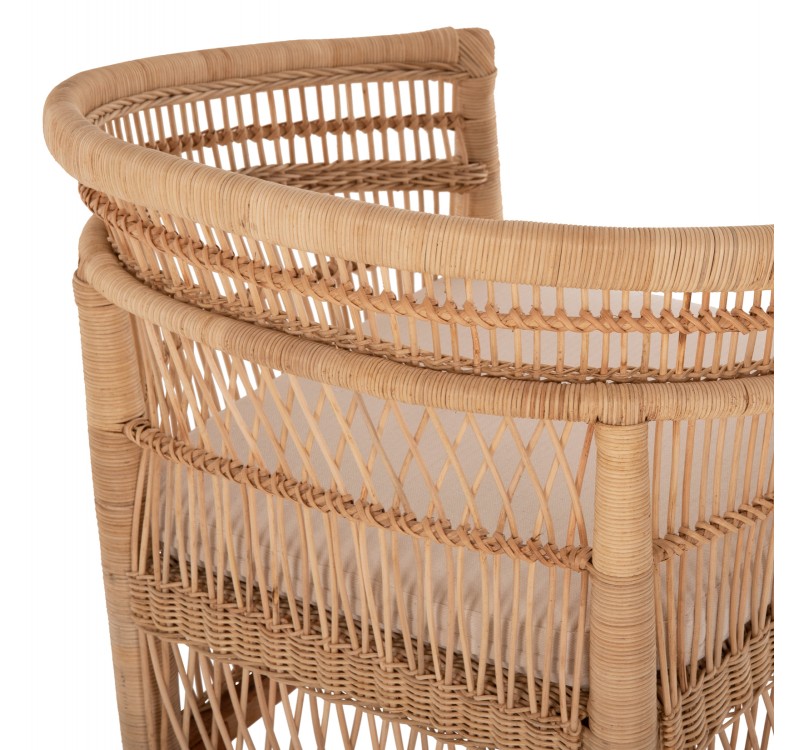 ΠΟΛΥΘΡΟΝΑ MALAWI HM9635.04 ΞΥΛΟ ΜΑΟΝΙ ΕΠΕΝΔΥΣΗ RATTAN ΛΕΥΚΟ ΜΑΞΙΛΑΡΙ ΚΑΘΙΣΜΑΤΟΣ 80x70x86Υεκ.