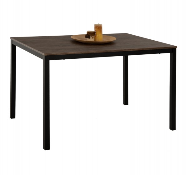 ΤΡΑΠΕΖΙ ΤΡΑΠΕΖΑΡΙΑΣ GOOSE HM9532 MDF ΚΑΡΥΔΙ-ΜΑΥΡΟ ΜΕΤΑΛΛΟ 120X80Χ75Yεκ.