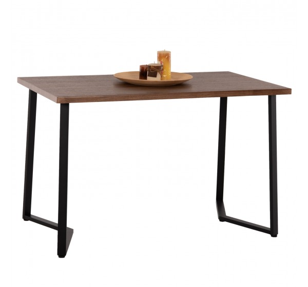 ΤΡΑΠΕΖΙ ΤΡΑΠΕΖΑΡΙΑΣ JAY HM9531 MDF ΚΑΡΥΔΙ-ΜΑΥΡA ΜΕΤΑΛΛΙΚΑ ΠΟΔΙΑ 120x70x76Υεκ.