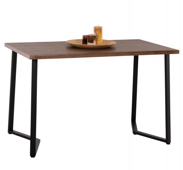 ΤΡΑΠΕΖΙ ΤΡΑΠΕΖΑΡΙΑΣ JAY HM9531 MDF ΚΑΡΥΔΙ-ΜΑΥΡA ΜΕΤΑΛΛΙΚΑ ΠΟΔΙΑ 120x70x76Υεκ.