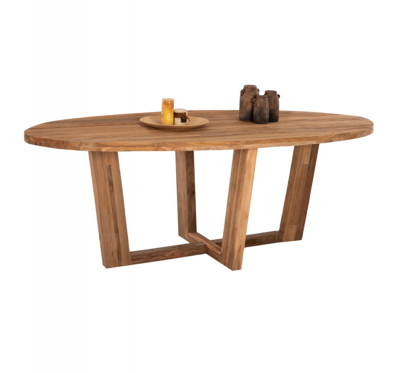 ΤΡΑΠΕΖΙ ΤΡΑΠΕΖΑΡΙΑΣ CARIB HM9560 ΟΒΑΛ ΑΝΑΚΥΚΛΩΜΕΝΟ ΤΕΑΚ 250x110x78Υεκ.