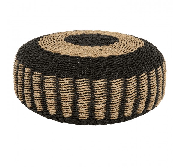 ΠΟΥΦ ΣΚΑΜΠΟ SARONI HM7851.02 SEAGRASS ΣΕ ΦΥΣΙΚΟ-ΜΑΥΡΟ ΧΡΩΜΑ Φ60x35Yεκ.