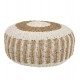 ΠΟΥΦ ΣΚΑΜΠΟ SARONI HM7851.01 SEAGRASS ΣΕ ΦΥΣΙΚΟ-ΛΕΥΚΟ ΧΡΩΜΑ Φ60x35Yεκ.