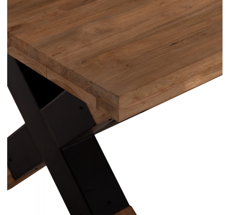 ΤΡΑΠΕΖΙ ΤΡΑΠΕΖΑΡΙΑΣ KATTE HM9557 ΜΑΣΙΦ ΞΥΛΟ ΤΕΑΚ-ΧΙΑΣΤΙ ΠΟΔΙΑ ΜΕ ΜΕΤΑΛΛΟ 250x100x78Υεκ.