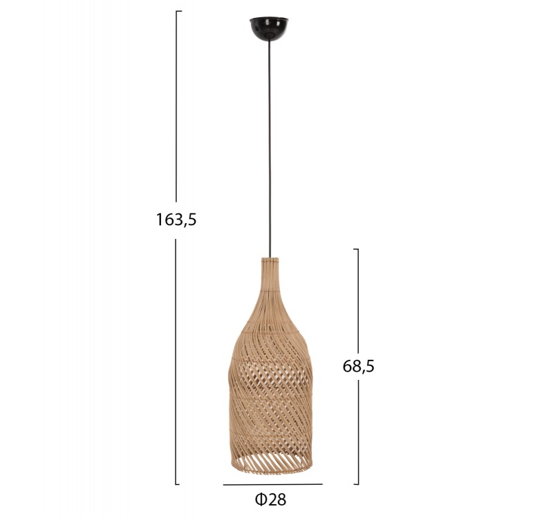 ΦΩΤΙΣΤΙΚΟ ΟΡΟΦΗΣ CARBOY HM7884 ΚΡΕΜΑΣΤΟ ΑΠΟ RATTAN ΣΕ ΦΥΣΙΚΟ ΧΡΩΜΑ Φ28x163,5Yεκ.