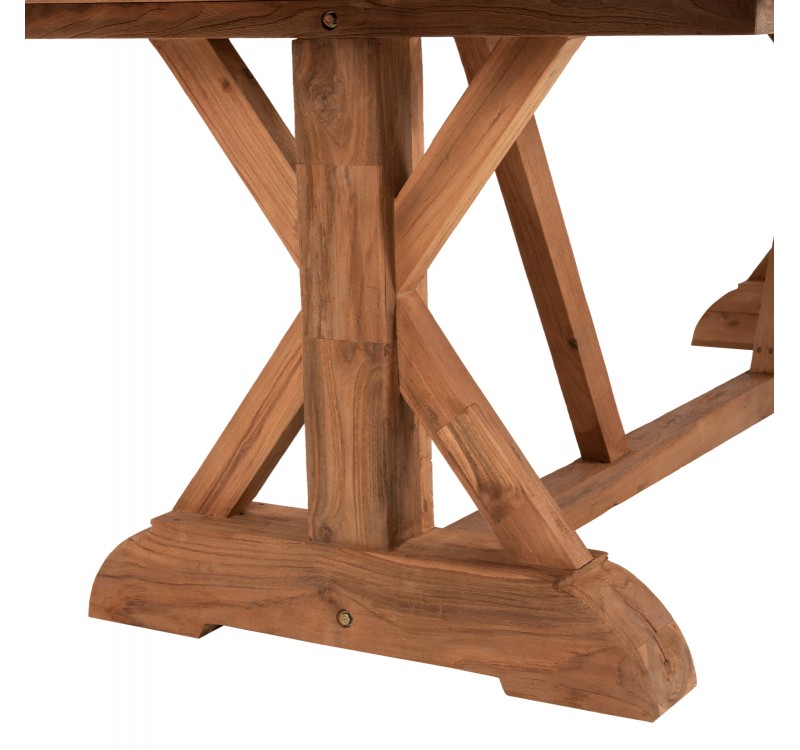 ΤΡΑΠΕΖΙ ΤΡΑΠΕΖΑΡΙΑΣ KRONOS HM9535 ΑΝΑΚΥΚΛΩΜΕΝΟ ΞΥΛΟ ΤΕΑΚ ΧΙΑΣΤΙ ΠΟΔΙΑ ΦΥΣΙΚΟ 200x90x75Yεκ.