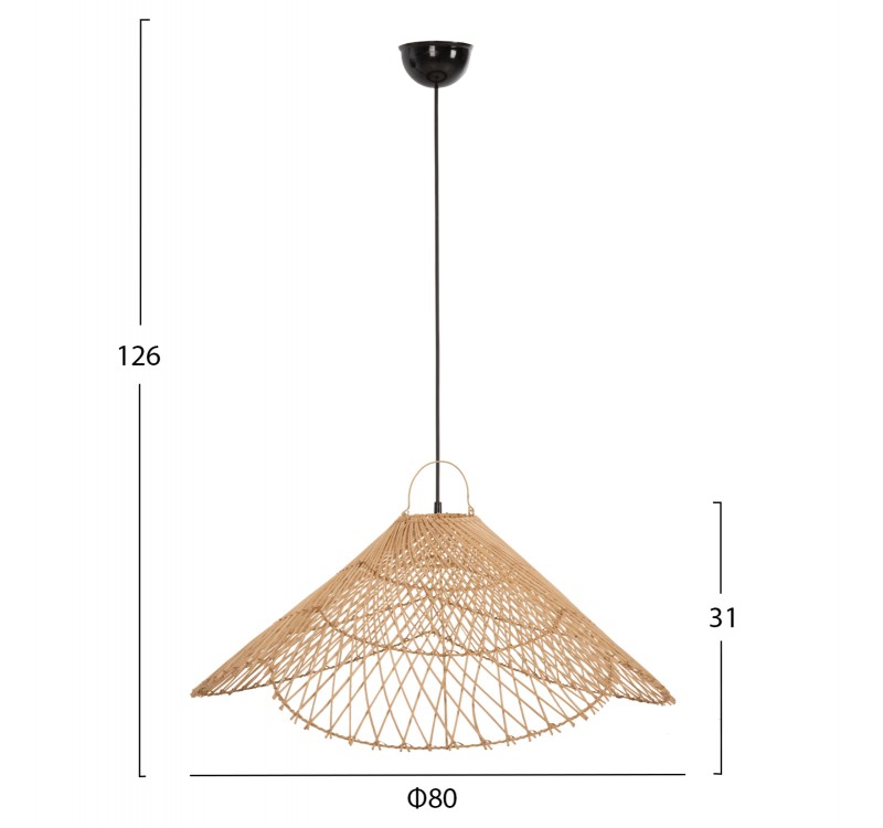 ΦΩΤΙΣΤΙΚΟ ΟΡΟΦΗΣ ΚΡΕΜΑΣΤΟ HM7879.02 RATTAN ΣΕ ΦΥΣΙΚΟ ΧΡΩΜΑ Φ80x126Υ εκ.