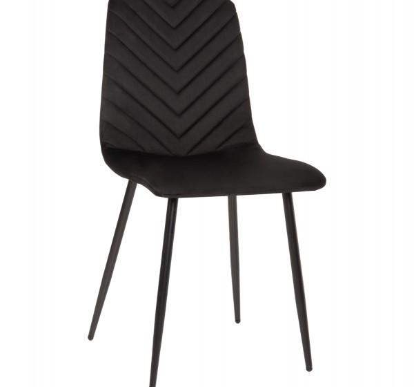 ΚΑΡΕΚΛΑ LATRELL HM8587.04 ΒΕΛΟΥΔΟ ΜΑΥΡΟ ΜΕ ΜΑΥΡΑ ΜΕΤΑΛΛΙΚΑ ΠΟΔΙΑ 43x54x88Υεκ.