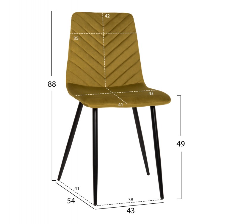 ΚΑΡΕΚΛΑ LATRELL HM8587.07 ΒΕΛΟΥΔΟ ΛΑΔΙ ΜΕ ΜΑΥΡΑ ΜΕΤΑΛΛΙΚΑ ΠΟΔΙΑ 43x54x88Υεκ.