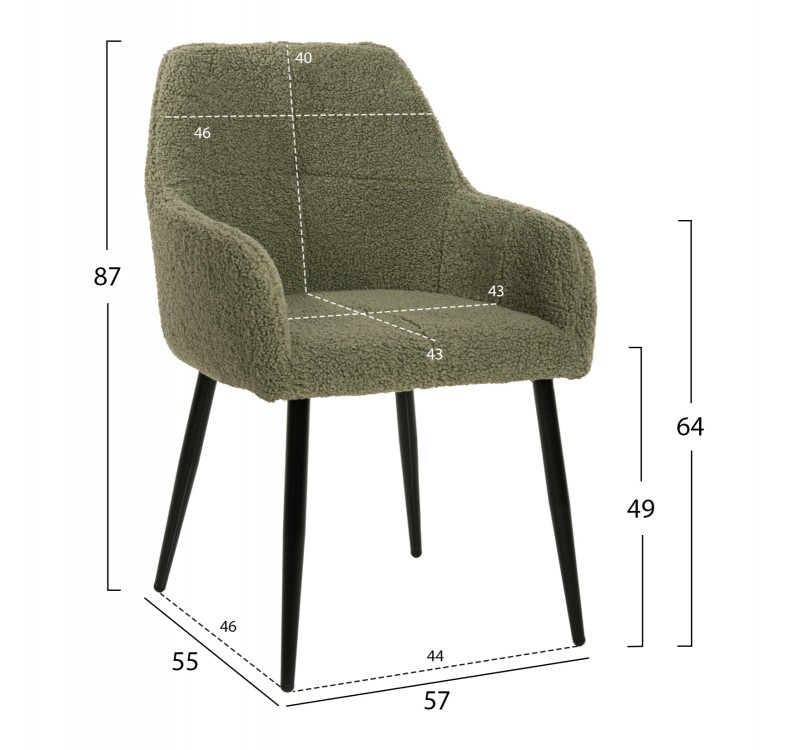 ΠΟΛΥΘΡΟΝΑ SHELLY HM8591.03 ΥΦΑΣΜΑ TEDDY ΦΥΣΤΙΚΙ-ΜΑΥΡΑ ΜΕΤΑΛΛΙΚΑ ΠΟΔΙΑ 57x55x87Yεκ.