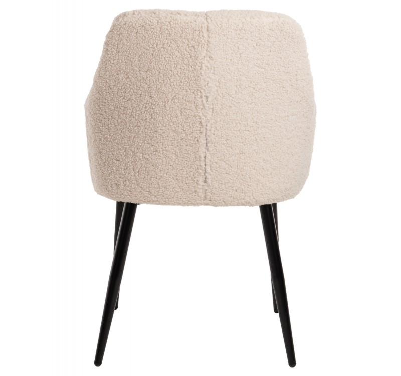 ΠΟΛΥΘΡΟΝΑ SHELLY HM8591.02 ΥΦΑΣΜΑ TEDDY ΛΕΥΚΟ-ΜΑΥΡΑ ΜΕΤΑΛΛΙΚΑ ΠΟΔΙΑ 57x55x87Yεκ.