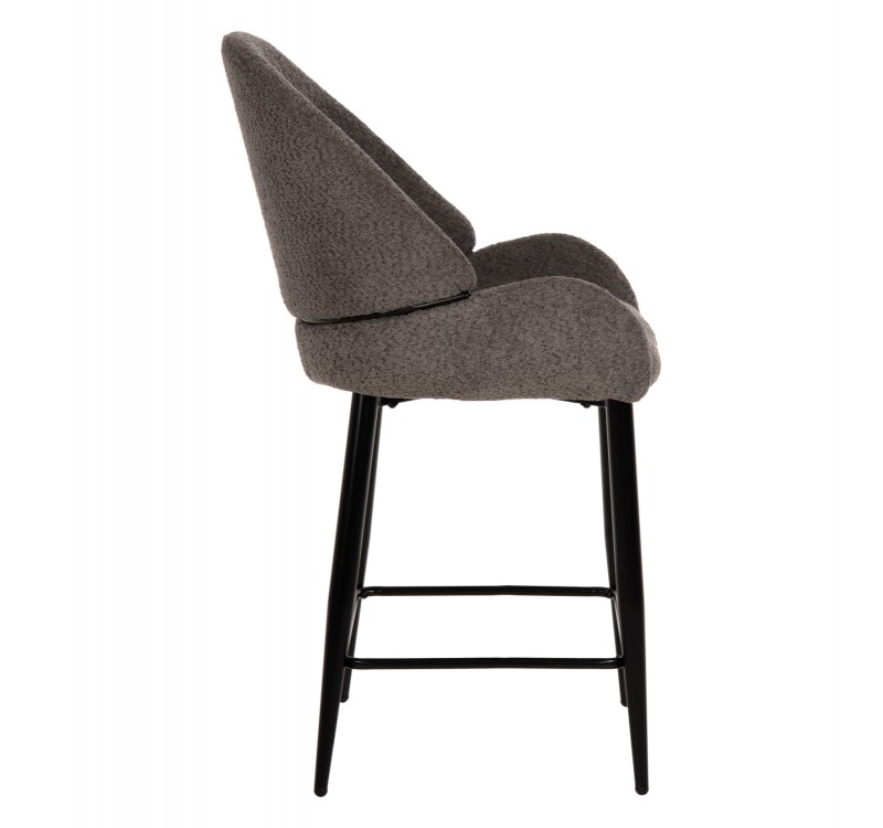 ΣΚΑΜΠΟ ΜΕΣΑΙΟΥ ΥΨΟΥΣ SARKY HM8586.01 ΥΦΑΣΜΑ ΜΠΟΥΚΛΕ ΓΚΡΙ-ΜΑΥΡΑ ΜΕΤΑΛ. ΠΟΔΙΑ 55x62x105Yεκ.