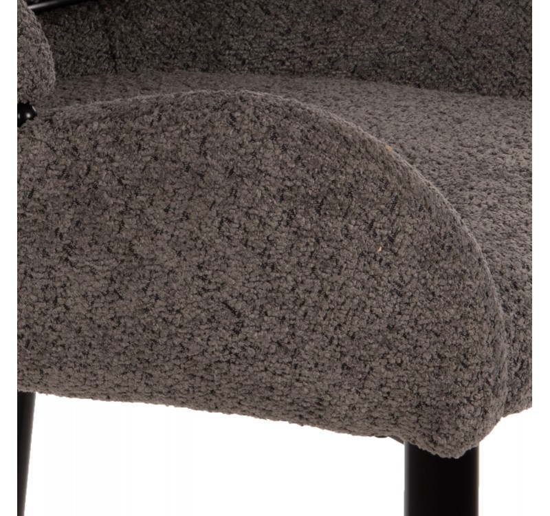 ΣΚΑΜΠΟ ΜΕΣΑΙΟΥ ΥΨΟΥΣ SARKY HM8586.01 ΥΦΑΣΜΑ ΜΠΟΥΚΛΕ ΓΚΡΙ-ΜΑΥΡΑ ΜΕΤΑΛ. ΠΟΔΙΑ 55x62x105Yεκ.