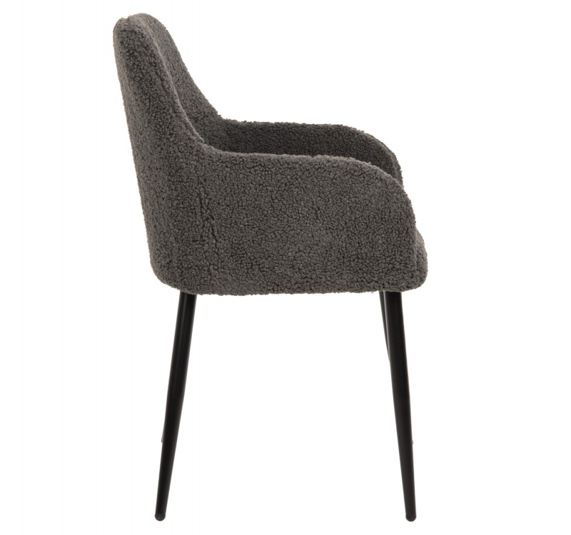 ΠΟΛΥΘΡΟΝΑ SHELLY HM8591.01 ΥΦΑΣΜΑ TEDDY ΓΚΡΙ ΜΕ ΜΑΥΡΑ ΜΕΤΑΛΛΙΚΑ ΠΟΔΙΑ 57x55x87Yεκ.