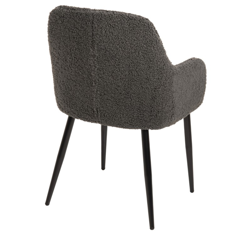 ΠΟΛΥΘΡΟΝΑ SHELLY HM8591.01 ΥΦΑΣΜΑ TEDDY ΓΚΡΙ ΜΕ ΜΑΥΡΑ ΜΕΤΑΛΛΙΚΑ ΠΟΔΙΑ 57x55x87Yεκ.