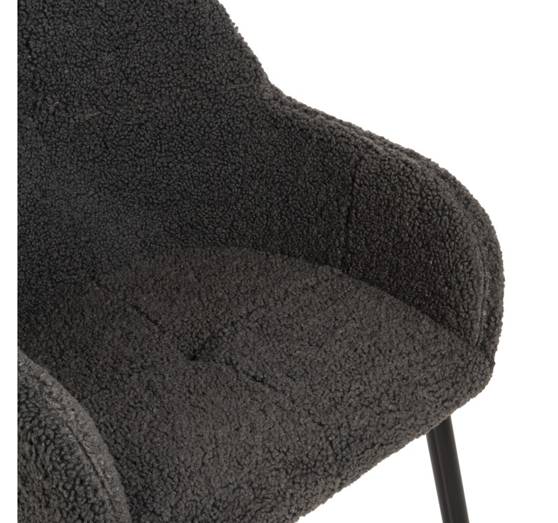 ΠΟΛΥΘΡΟΝΑ SHELLY HM8591.01 ΥΦΑΣΜΑ TEDDY ΓΚΡΙ ΜΕ ΜΑΥΡΑ ΜΕΤΑΛΛΙΚΑ ΠΟΔΙΑ 57x55x87Yεκ.