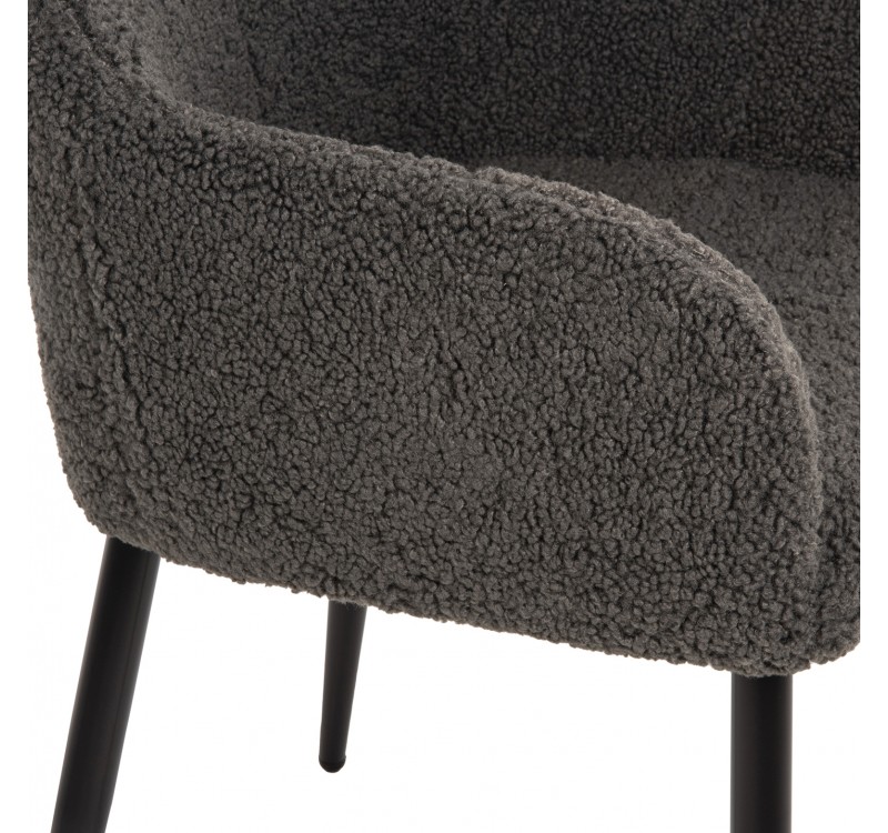 ΠΟΛΥΘΡΟΝΑ SHELLY HM8591.01 ΥΦΑΣΜΑ TEDDY ΓΚΡΙ ΜΕ ΜΑΥΡΑ ΜΕΤΑΛΛΙΚΑ ΠΟΔΙΑ 57x55x87Yεκ.