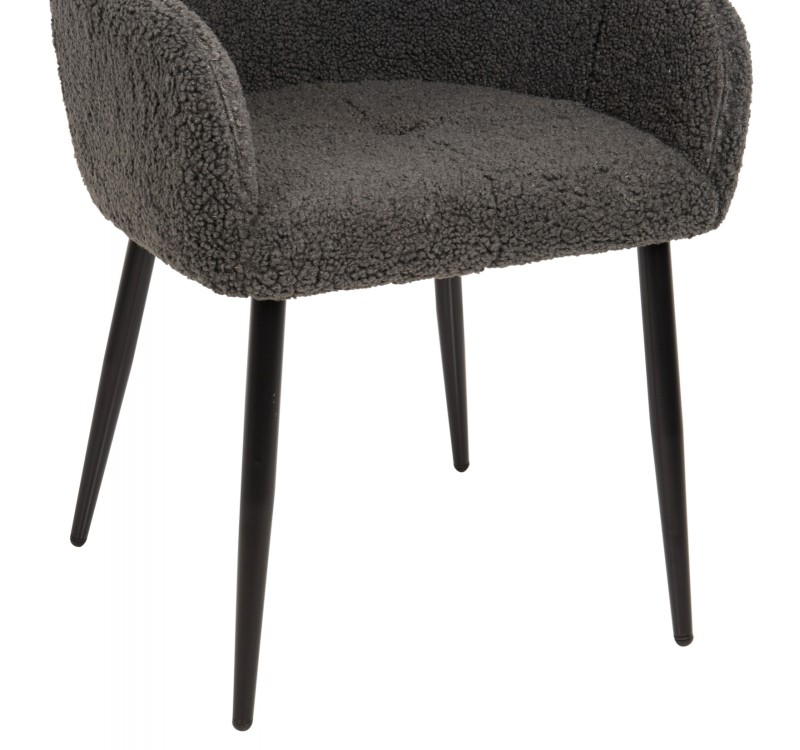 ΠΟΛΥΘΡΟΝΑ SHELLY HM8591.01 ΥΦΑΣΜΑ TEDDY ΓΚΡΙ ΜΕ ΜΑΥΡΑ ΜΕΤΑΛΛΙΚΑ ΠΟΔΙΑ 57x55x87Yεκ.