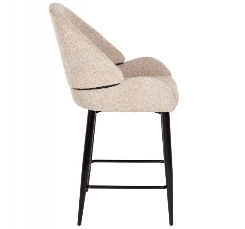 ΣΚΑΜΠΟ ΜΕΣΑΙΟΥ ΥΨΟΥΣ SARKY HM8586.02 ΥΦΑΣΜΑ ΜΠΟΥΚΛΕ ΕΚΡΟΥ-ΜΑΥΡΑ ΜΕΤΑΛ. ΠΟΔΙΑ 55x62x105Yεκ.