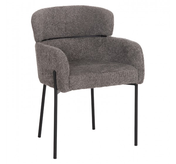 ΠΟΛΥΘΡΟΝΑ WOLF HM8583.01 ΓΚΡΙ ΥΦΑΣΜΑ ΜΠΟΥΚΛΕ ΜΕ ΜΕΤΑΛΛΙΚΑ ΠΟΔΙΑ 56x62x80Yεκ.