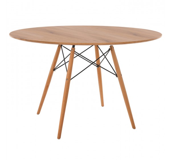 ΤΡΑΠΕΖΙ MINIMAL ΣΤΡΟΓΓΥΛΟ HM8454.04 MDF ΣΕ ΦΥΣΙΚΟ-ΠΟΔΙΑ ΟΞΙΑΣ ΣΕ ΦΥΣΙΚΟ Φ120Χ75Υεκ.