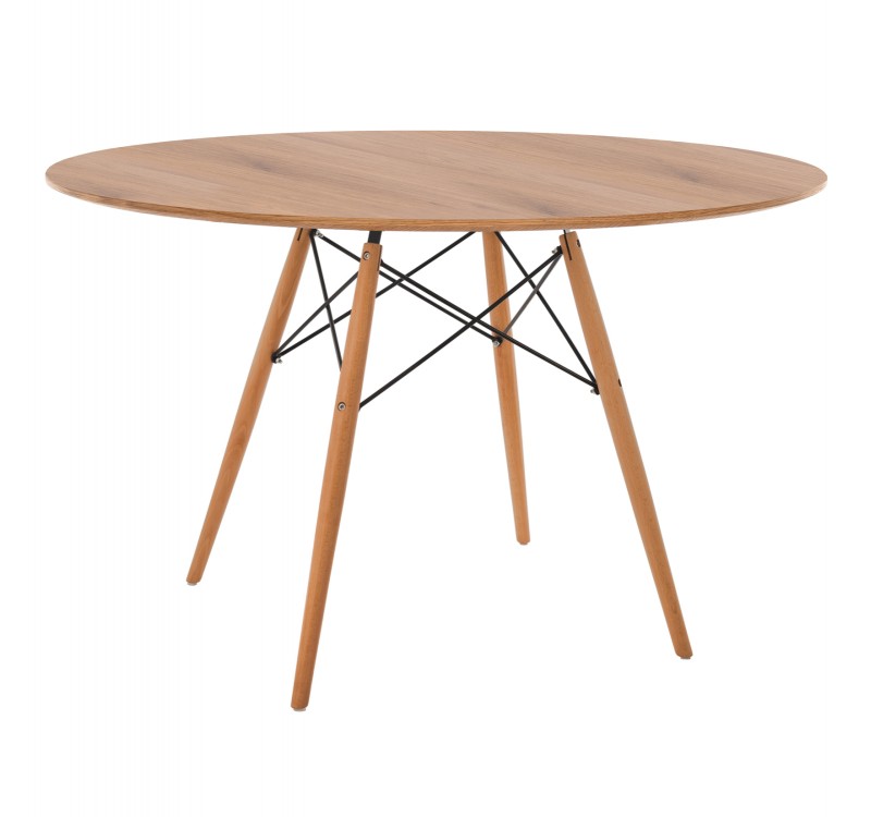 ΤΡΑΠΕΖΙ MINIMAL ΣΤΡΟΓΓΥΛΟ HM8454.04 MDF ΣΕ ΦΥΣΙΚΟ-ΠΟΔΙΑ ΟΞΙΑΣ ΣΕ ΦΥΣΙΚΟ Φ120Χ75Υεκ.