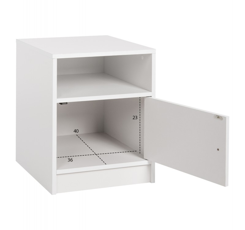 ΚΟΜΟΔΙΝΟ ΜΕΛΑΜΙΝΗΣ MALORY HM2205.05 ΛΕΥΚO 40x40x50Yεκ.