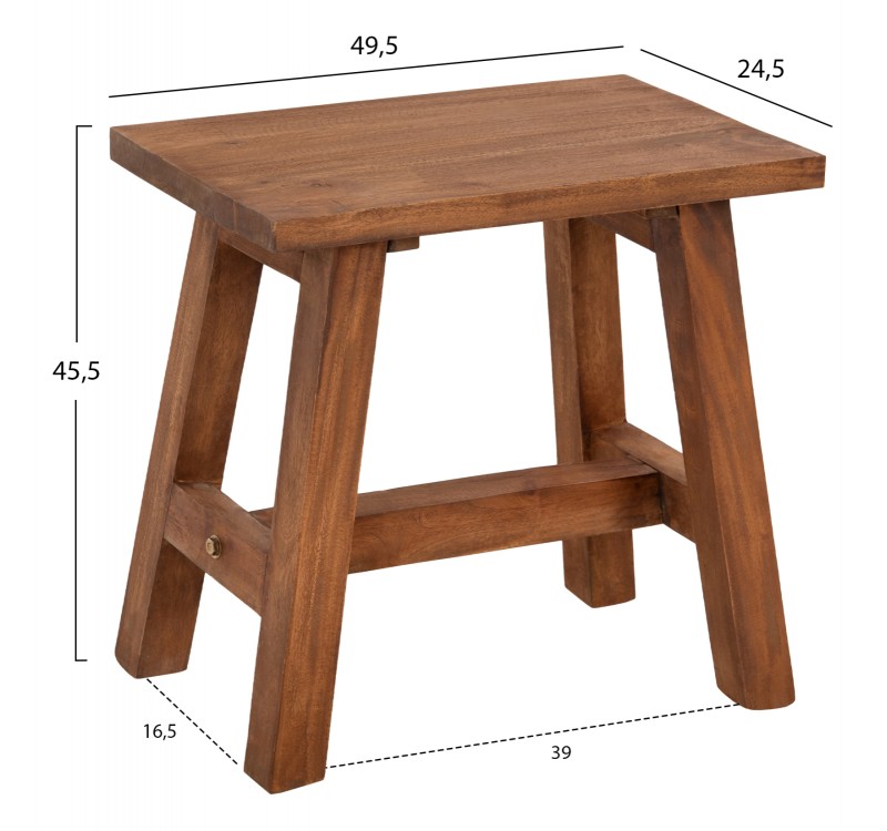 ΤΡΑΠΕΖΑΚΙ ΒΟΗΘΗΤΙΚΟ RANCH HM7902 ΑΠΟ ΞΥΛΟ ΜΑΟΝΙ ΣΕ ΦΥΣΙΚΟ ΧΡΩΜΑ 49,5x24,5x45,5Y εκ.