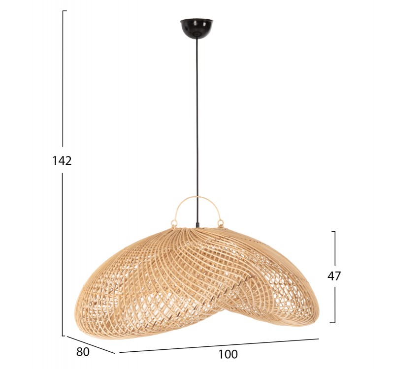 ΦΩΤΙΣΤΙΚΟ ΟΡΟΦΗΣ ΚΡΕΜΑΣΤΟ PERK HM7861 RATTAN ΣΕ ΦΥΣΙΚΟ ΧΡΩΜΑ 100x80x142Υ εκ.